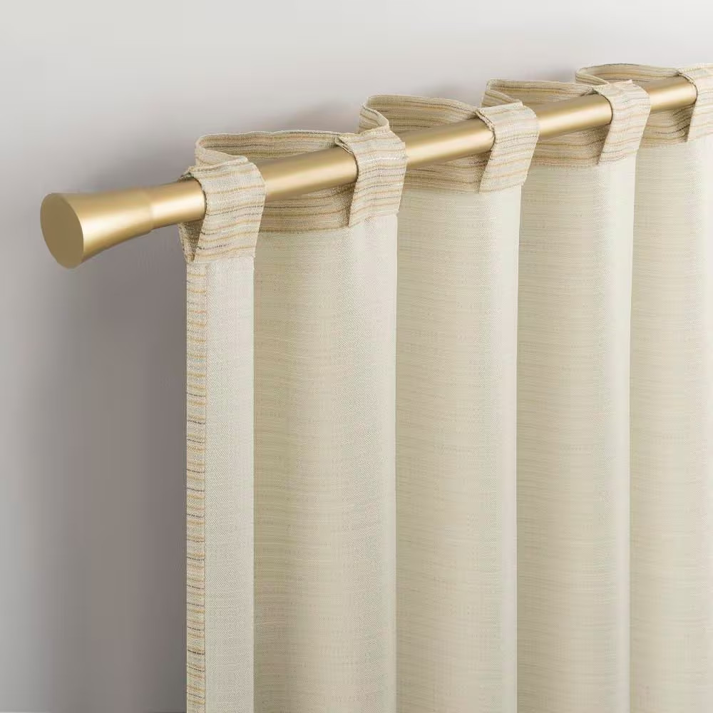 Laurel Space Dyed Textured Taupe Faux Linen 40 In. W X 84 In. L Back Tab Light F