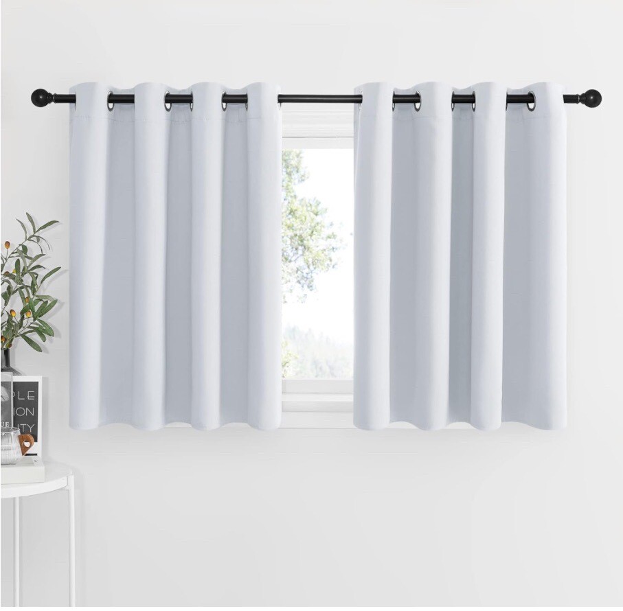 NICETOWN Grayish White Window Panels 2 Pieces W52xL36 + 1.2 Inches Header NEW