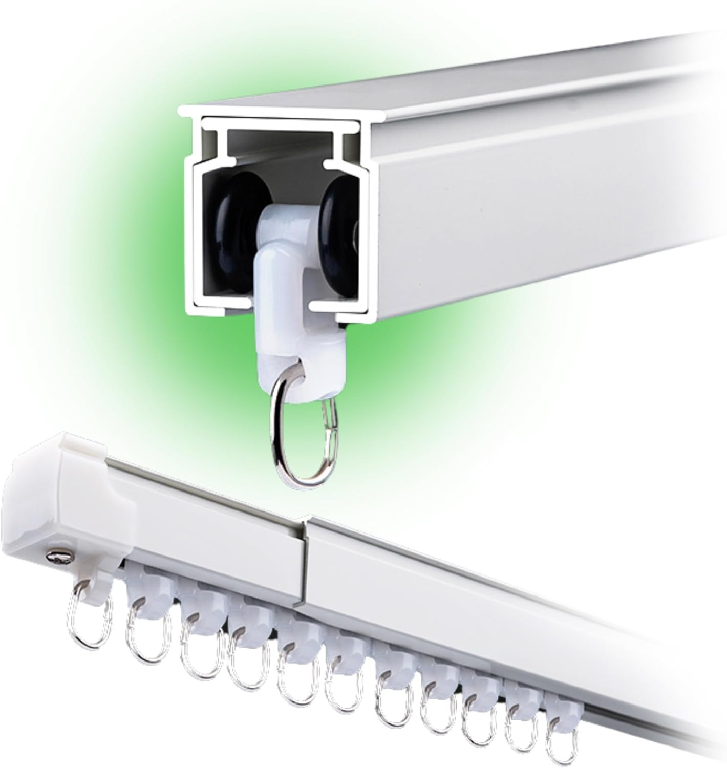 Aluminum Retractable Ceiling Curtain Track 4.7 to 9.0 Ft – Silent & Extendable