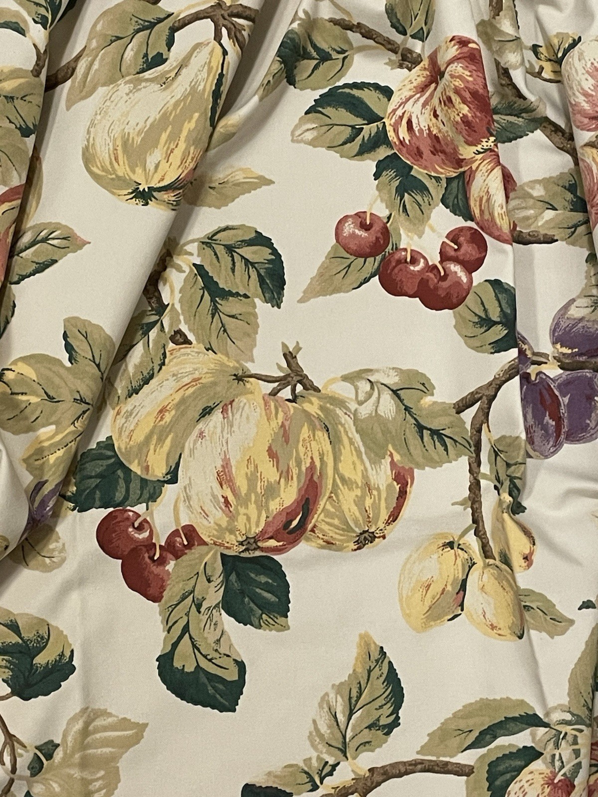 4 Pcs Vintage Country Curtains Valances Swags Summer Orchard By Kaufmann – USA