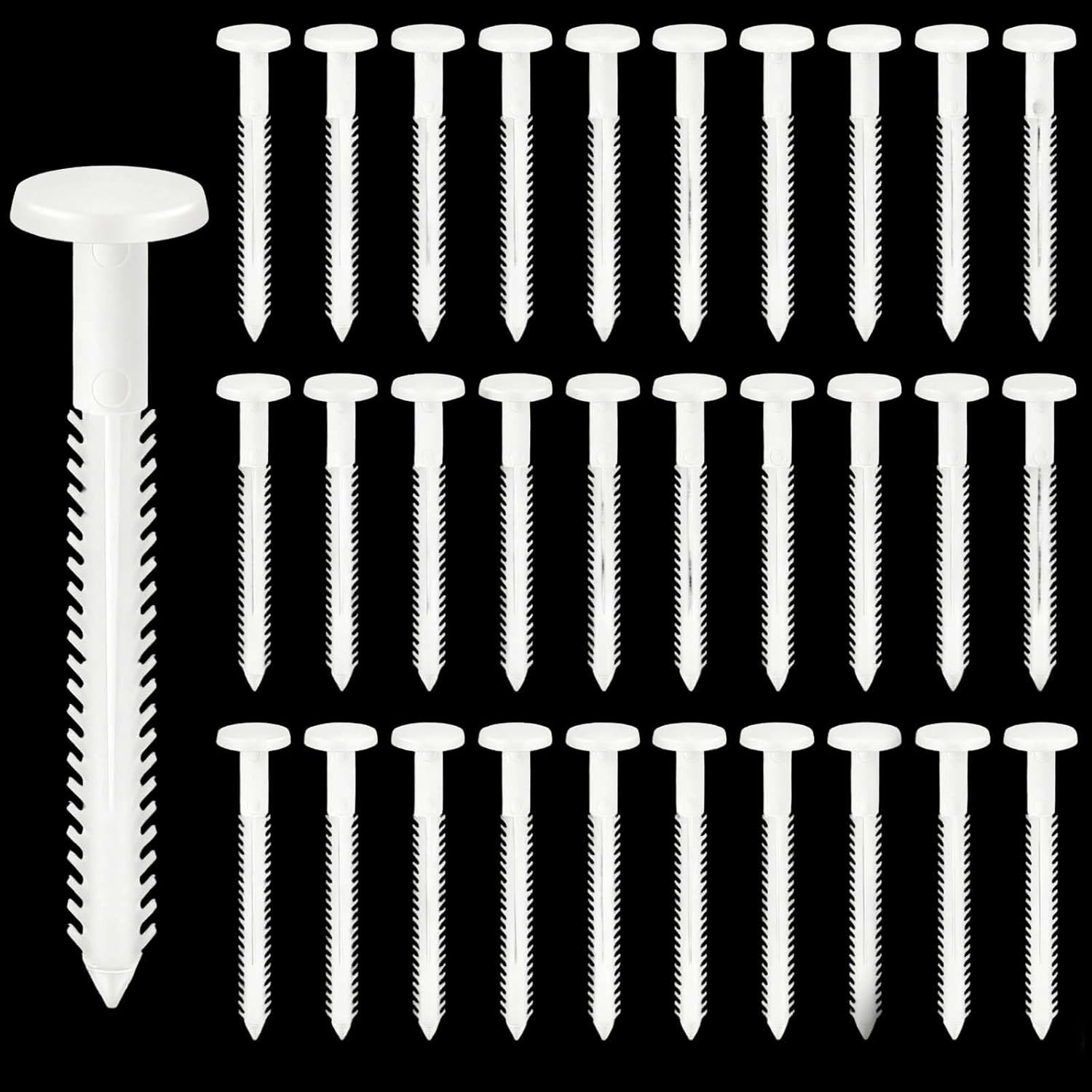 30Pcs 3 Inch Vinyl Shutter Fasteners, White Window Shutter Panel Pegs Shutter Sc