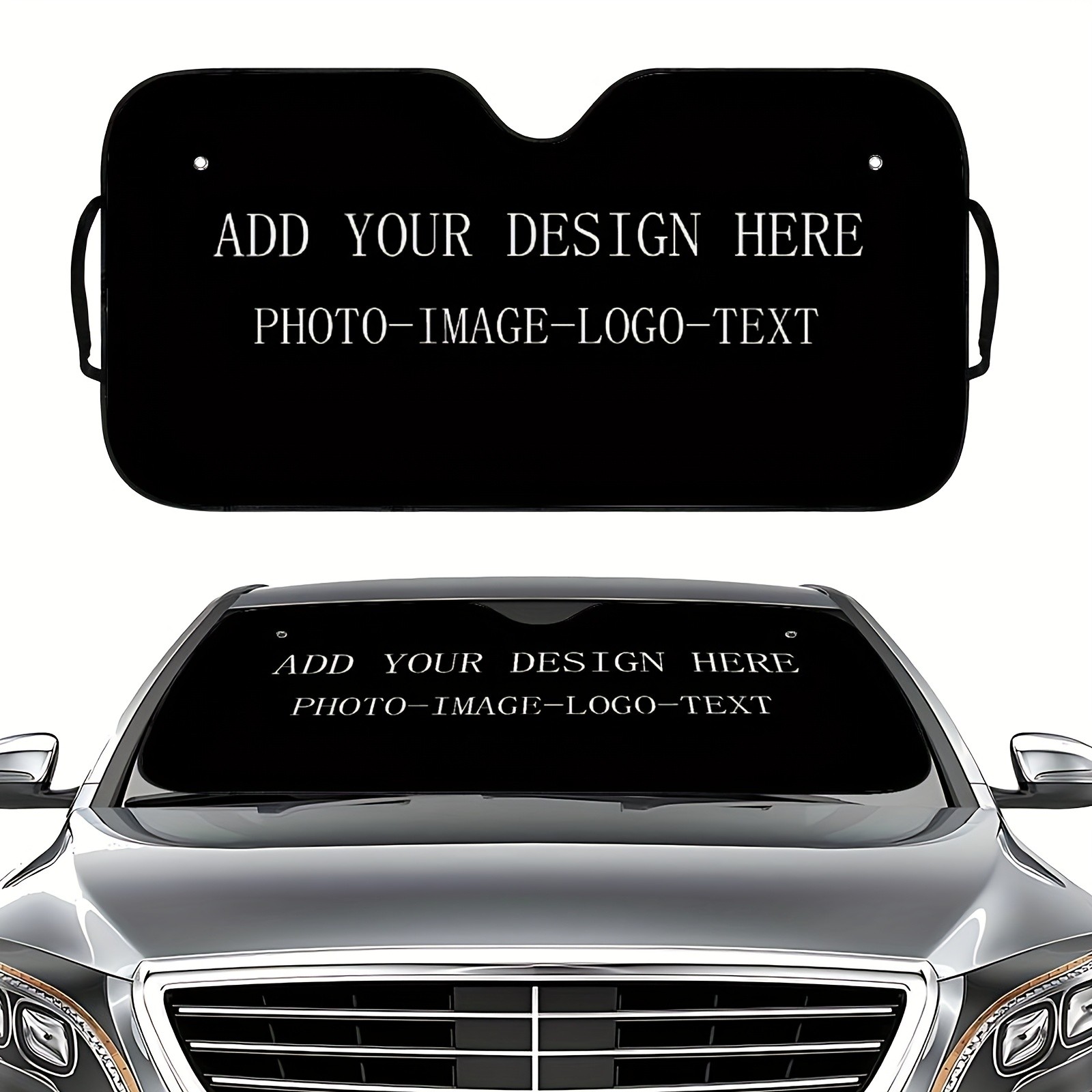 Customizable Car Sunshade Personalized Dog Photo & Text Design – Durable ◐