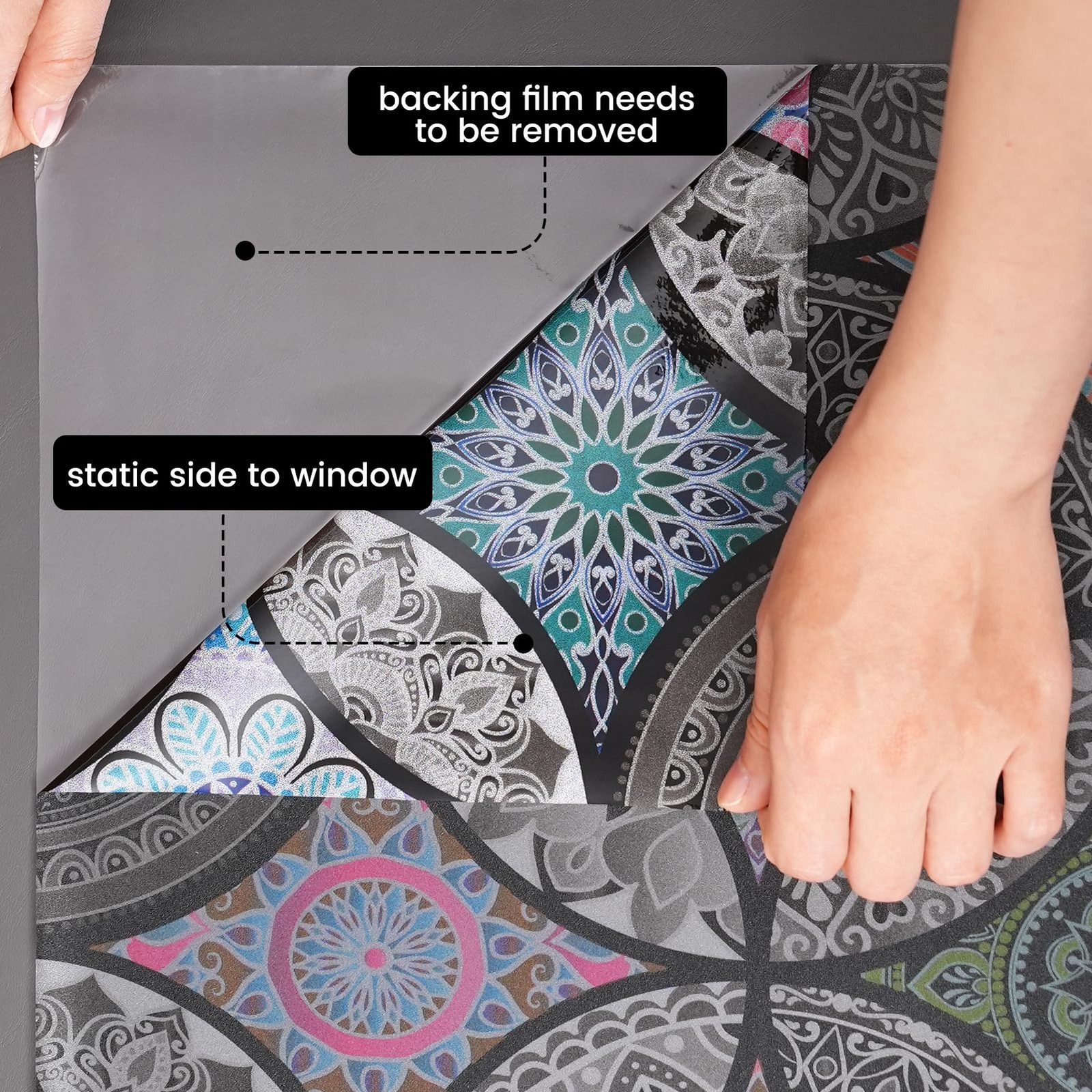 DKTIE Static Cling Decorative Window Film Vinyl Non Adhesive Privacy 17.7″x78.7″