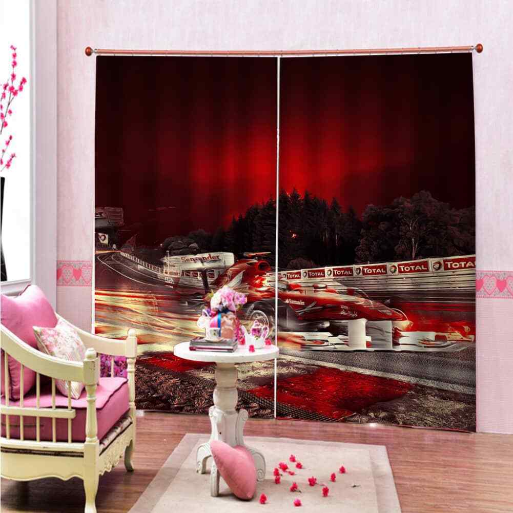 fierce competition under red sky Printing 3D Blockout Curtains Fabric Window