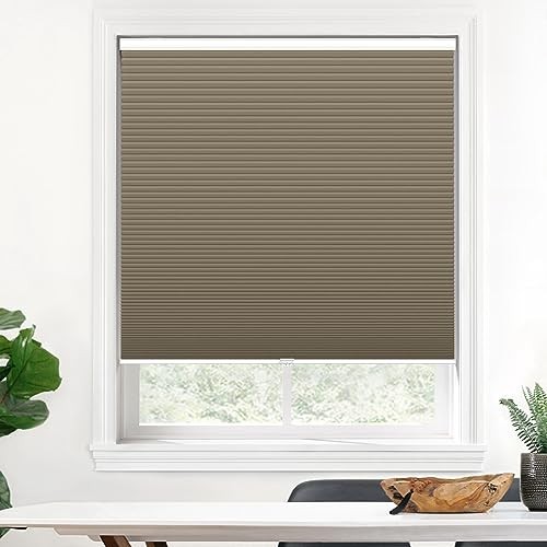 Cordless Cellular Shades, Blackout 48″ W x 72″ H Blackout – Dark Coffee