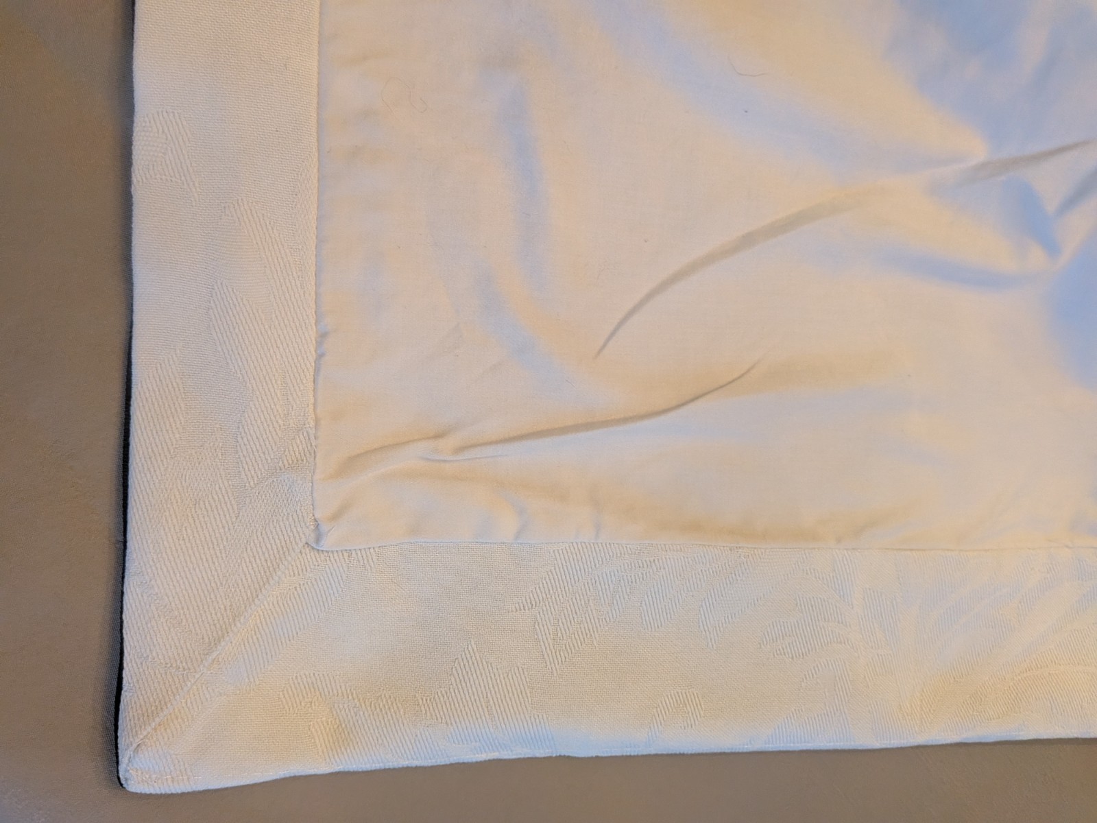 1 pair/2 panels White Jacquard Drapes Black Ribbon Border each panel 109″Wx 81″L