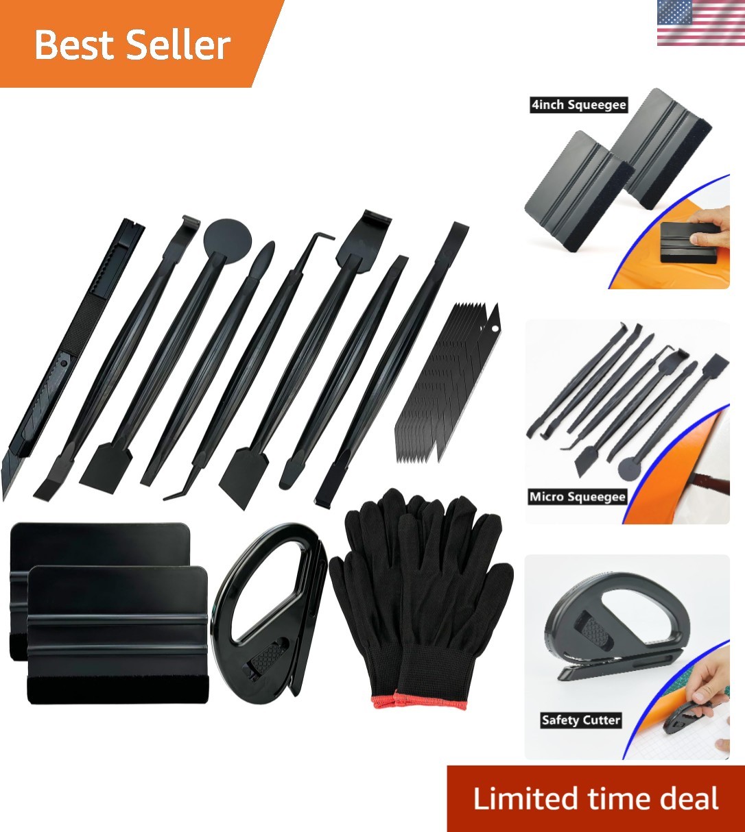 Durable Vinyl Wrap Tools for Cars: Complete Kit with Gloves and Smoothing Tools