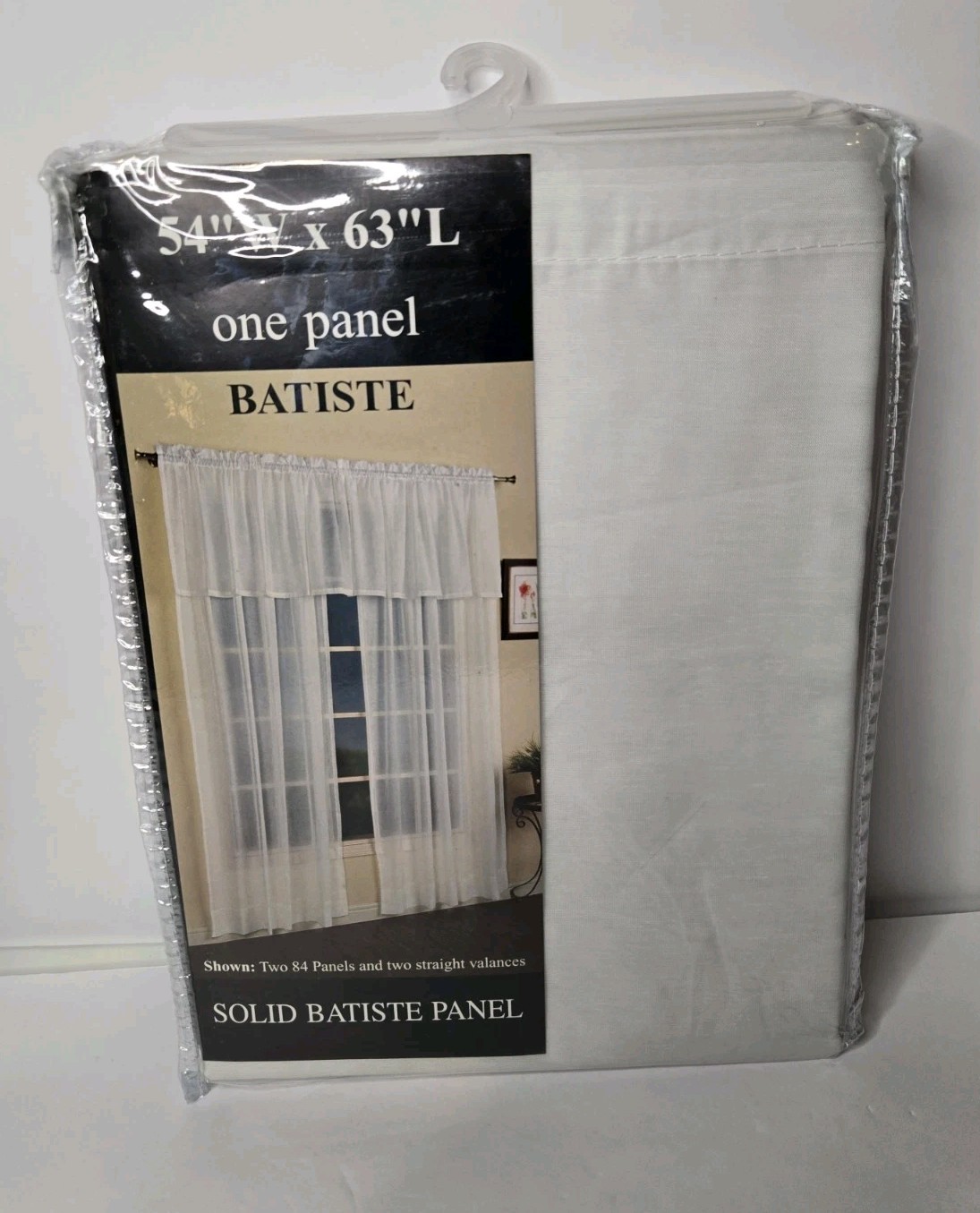 Curtains of Character by United Solid Batiste White Panel 54”w x 63”L Brand New