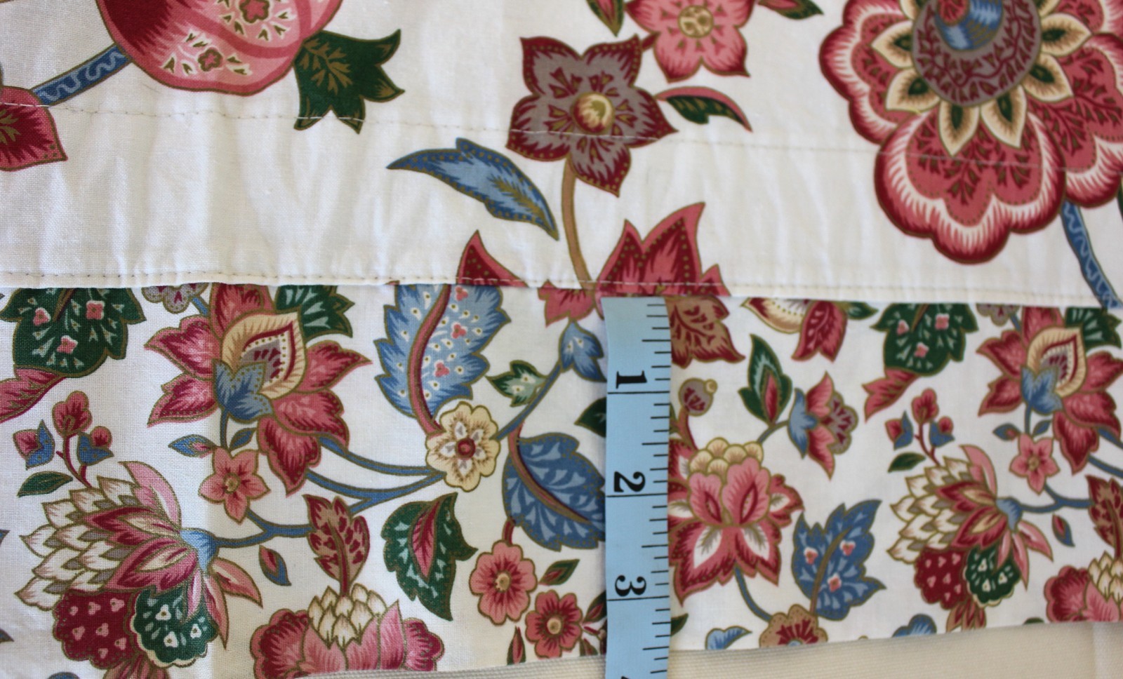 Custom Jacobean Floral Knightsbridge Valance 77×23 Dual Header Vintage 1990s