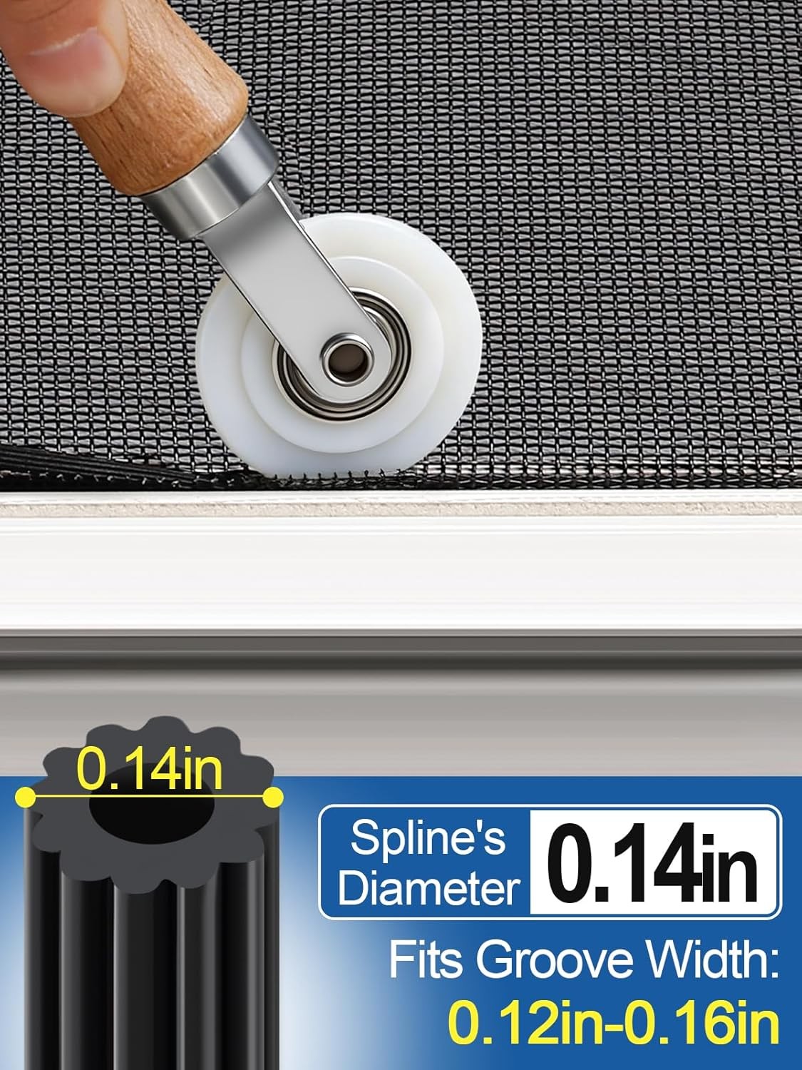 Screen Repair Kit – 3 in 1 Screen Tools Including Roller, 0.14in x 32.8ft