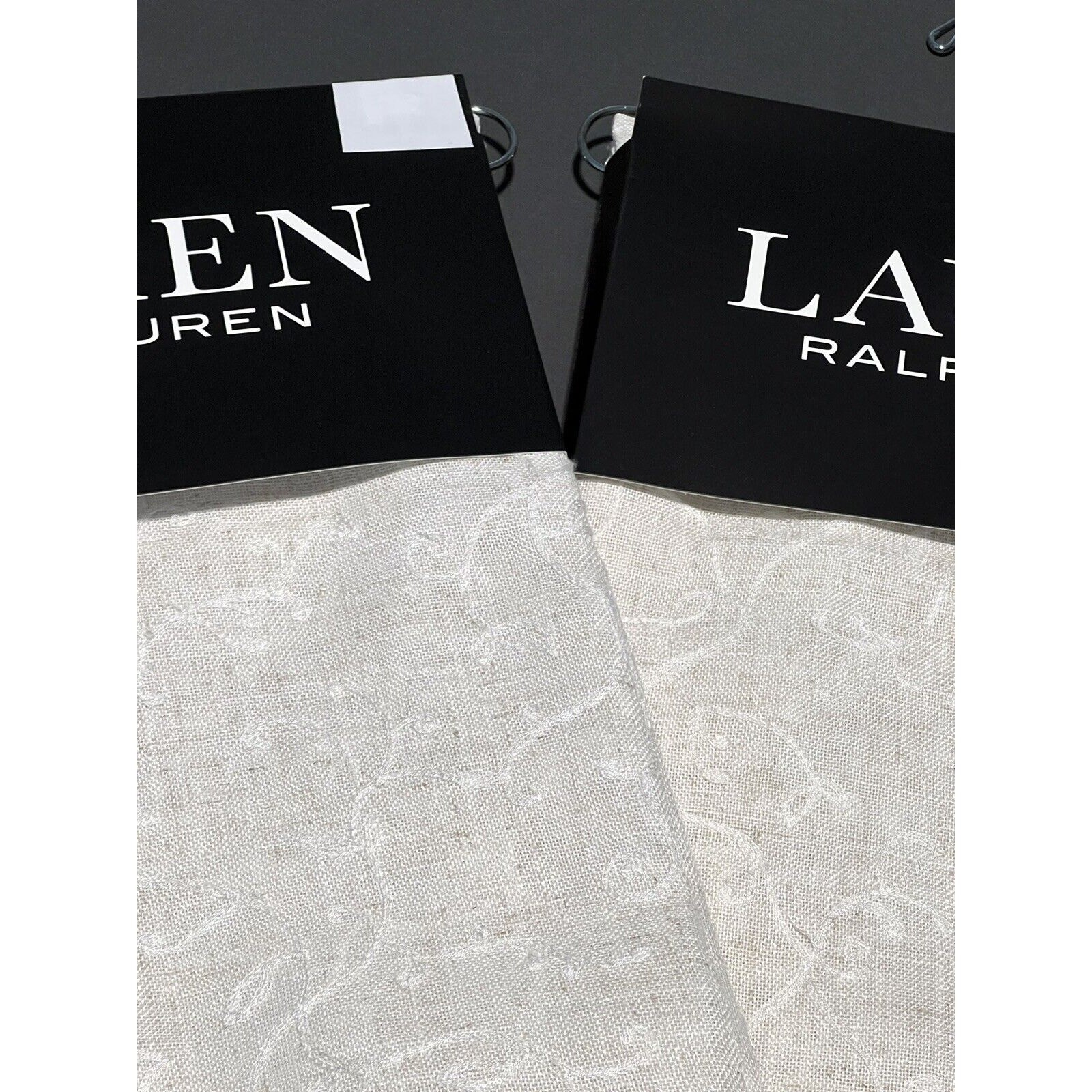 4 Ralph Lauren FALLBROOK Window Curtain Panels 54 x 96” 2 Pckgs 5% Linen