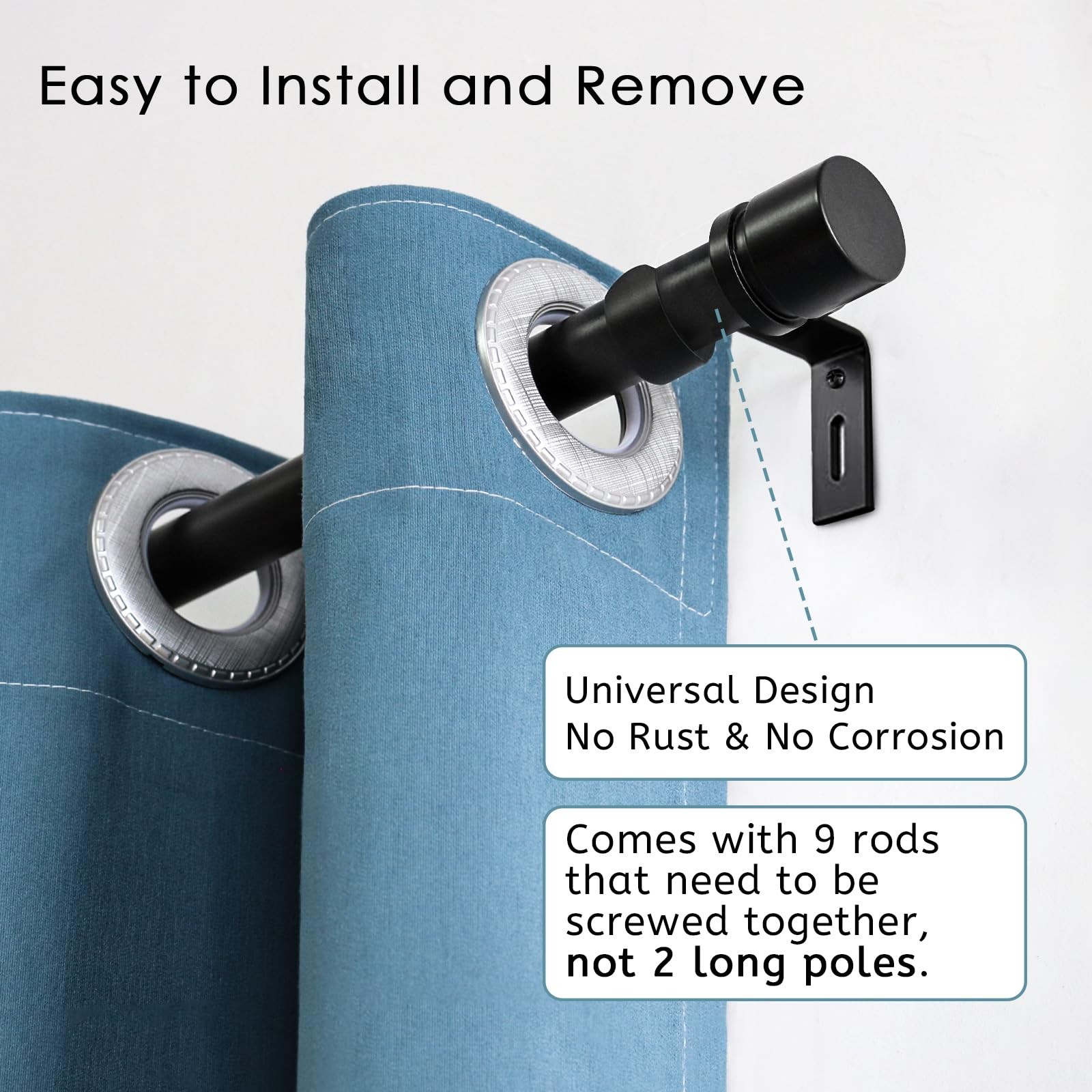 Byondeth Curtain Rods For Windows 16 To 144 Inches Adjustable Length 1 Inch