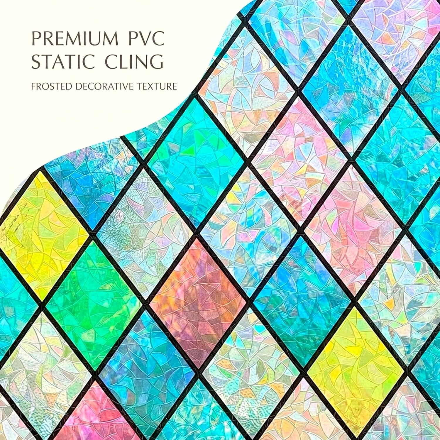 3D Prism Window Film,Transparent Decorative Glass Film Window Door Tint,Rainb…