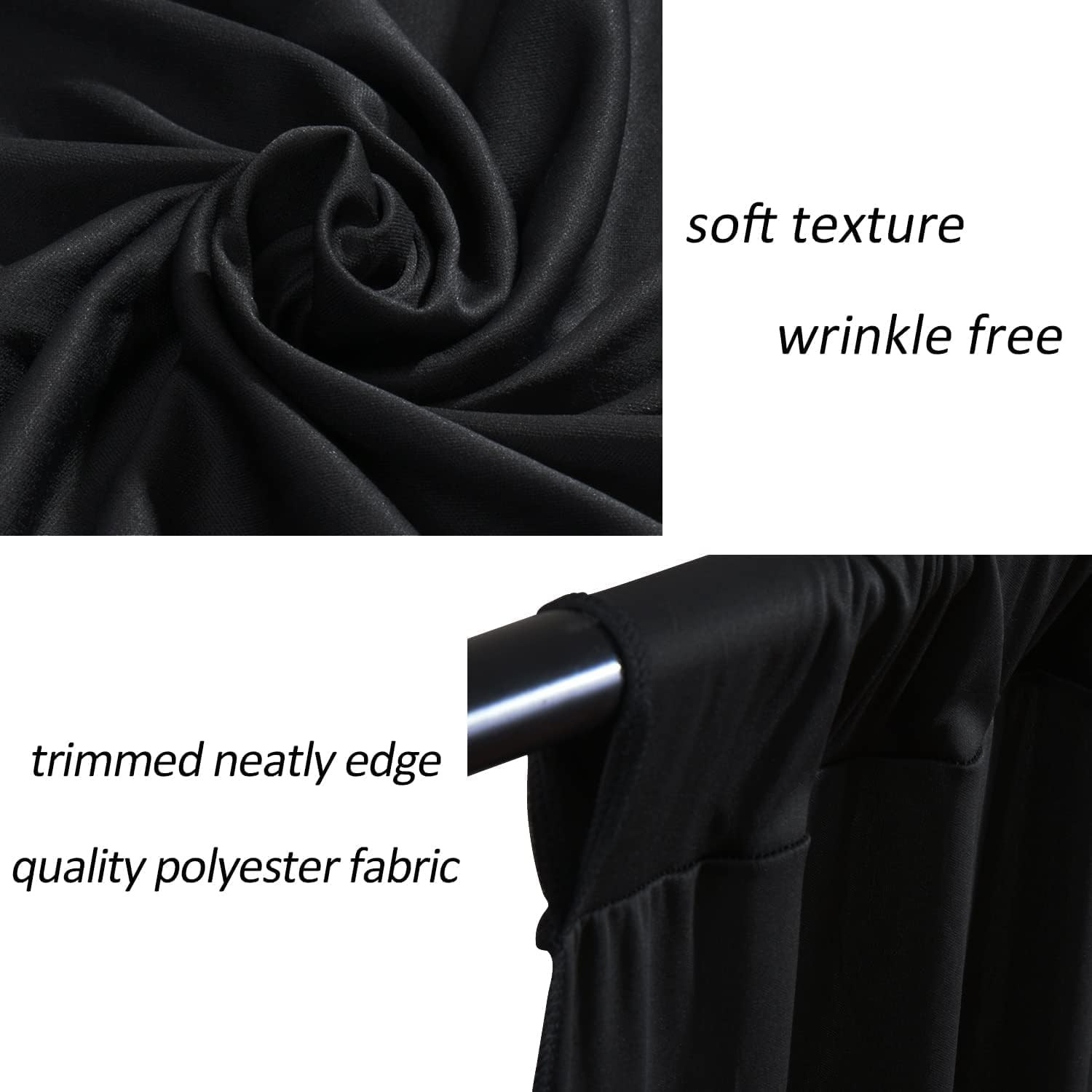 10 Feet X 10 Feet IFR Polyester Backdrop Drapes Curtains Panels with Rod Pockets