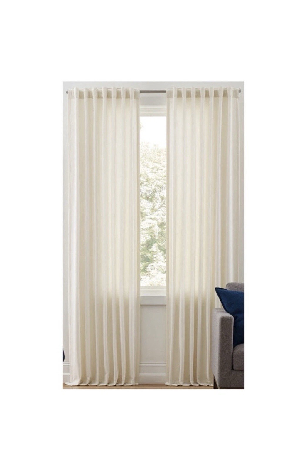 Origin21 84in x 50in Ivory Light Filtering Back Tab Single Curtain Panel