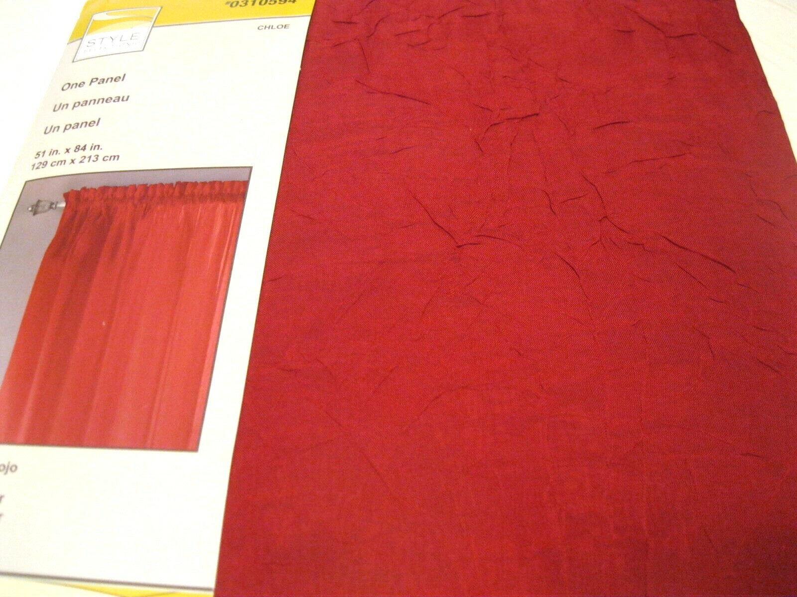 CHLOE Style Selections Red Sheer Panel Curtain Drape 51″ by 84L NIP