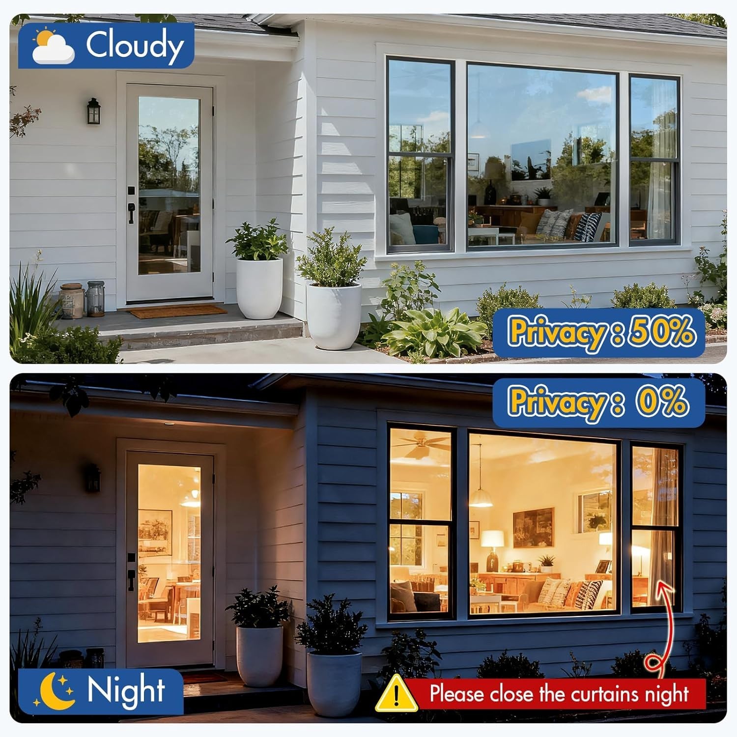 Adhesive One Way Privacy Film – Easy Install 3-Tool Kit, 17.5 x 78.7 Inch, Black