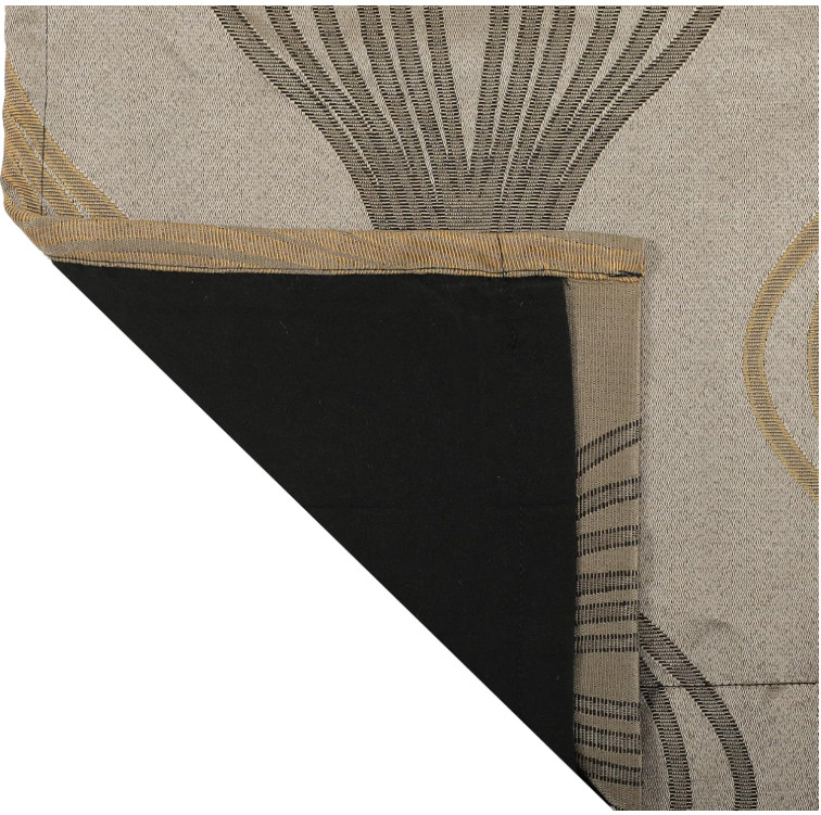 Black Gold Color Block Window Curtains 37Wx84L (Pack of 2) Black & Gold