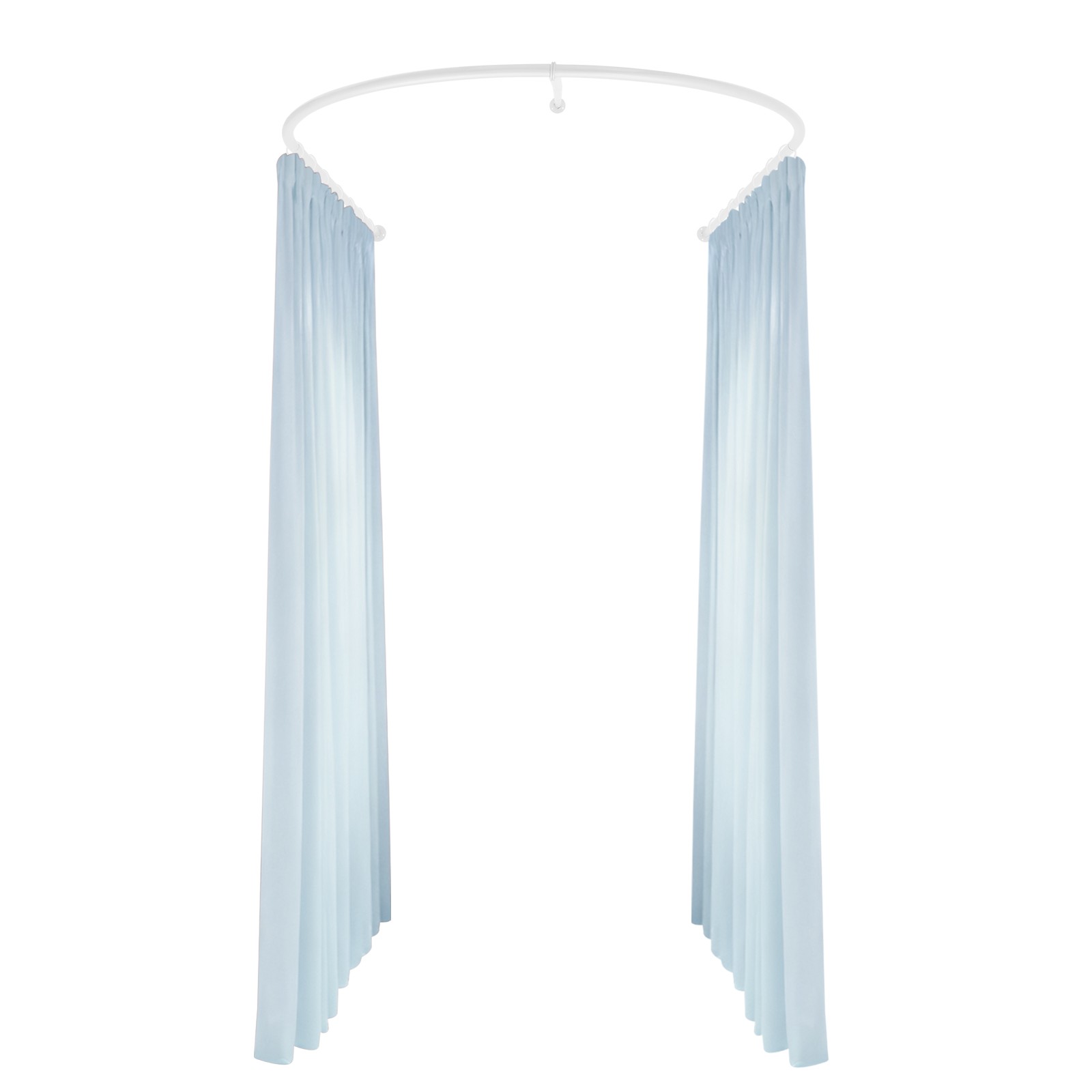 U-Shaped Wall-Mounted Privacy Curtain Rod 230 × 120 × 50 cm White