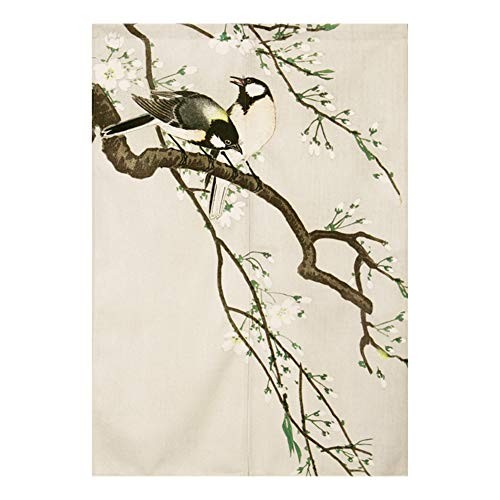 Japanese Noren Doorway 33.5″W x 59.1″L (Pack of 1) Bird 3 (Not Include Rod)