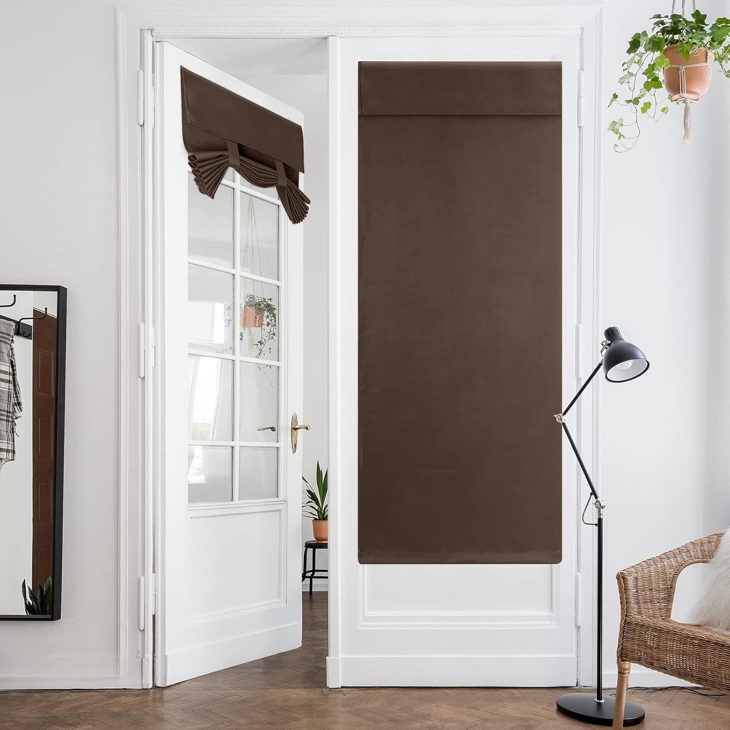Blackout Thermal Insulated French Door Curtains for Privacy Easy Install Soft