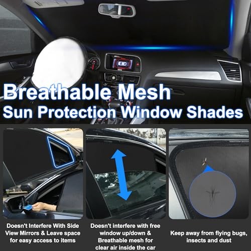 3PCS Car Window Shades Front Windshield Sun (3PCS) 2020-2024 Fo-rd Explorer