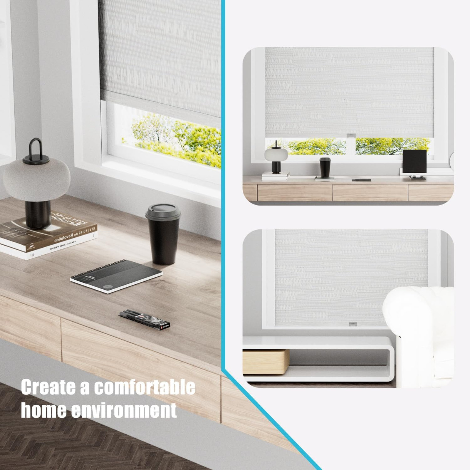 Light Blocking Strips for Window Shades and Blinds, Blackout Side Tracks, 2 Pcs
