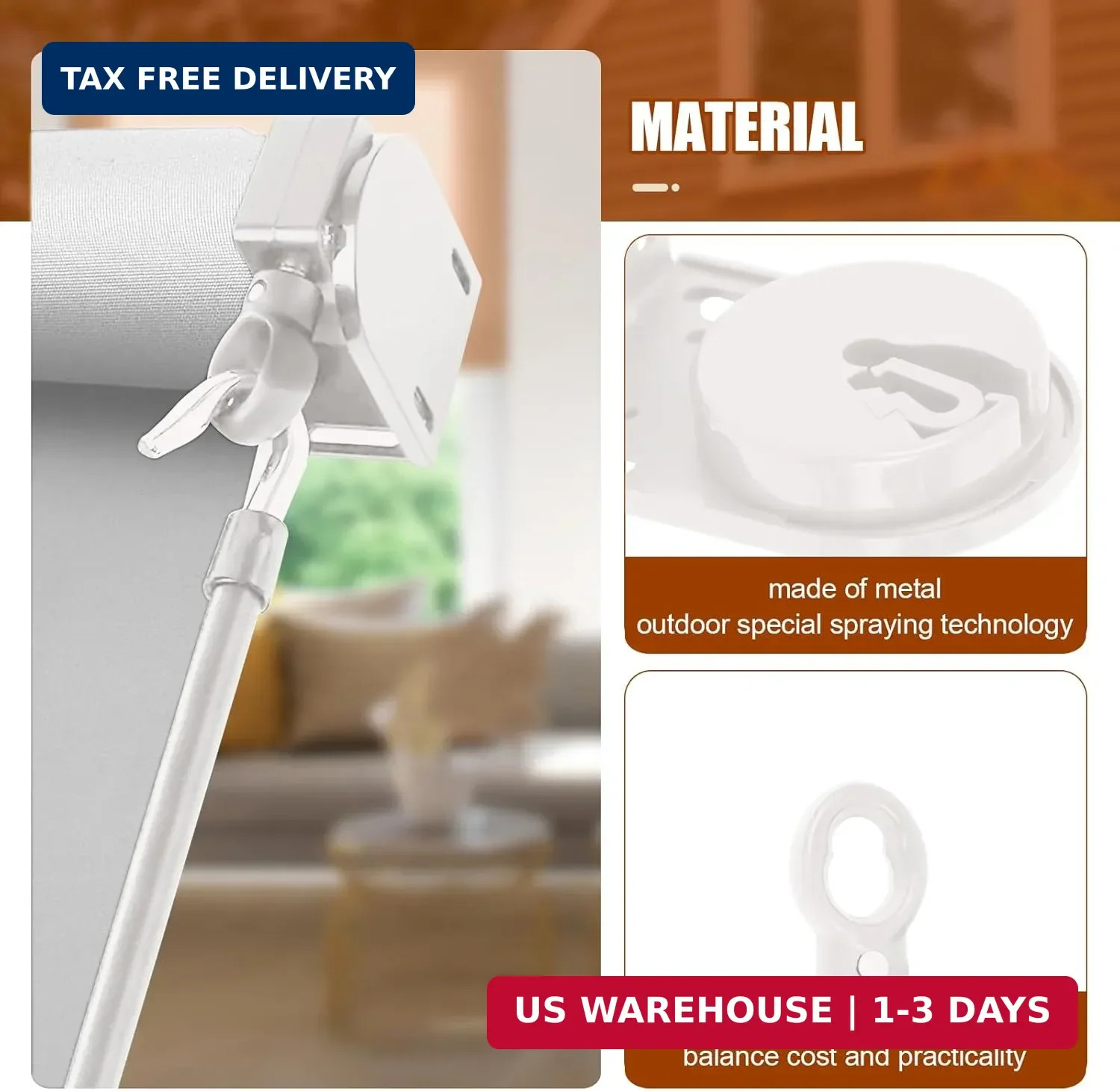 Sun Shade Replacement Parts, Cordless Crank Kit, Roller Blind mounting Bracket,f
