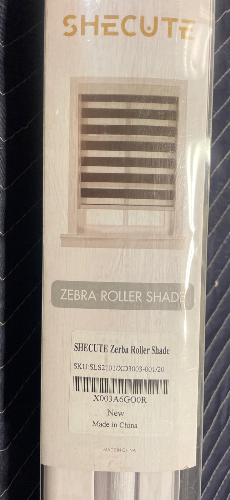 SHECUTE Zebra Blinds for Windows, 20”w x 72”h White Zebra Roller Shades,