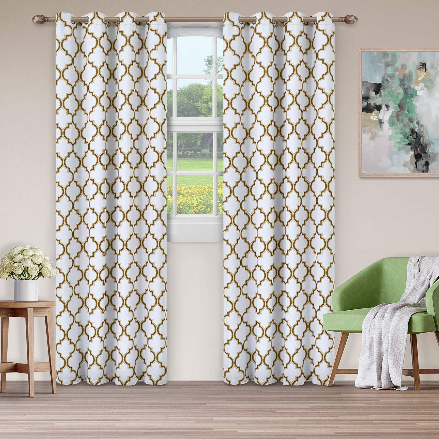 Bohemian Trellis Quality Soft, Insulated, Thermal, Woven Blackout Grommet Printe