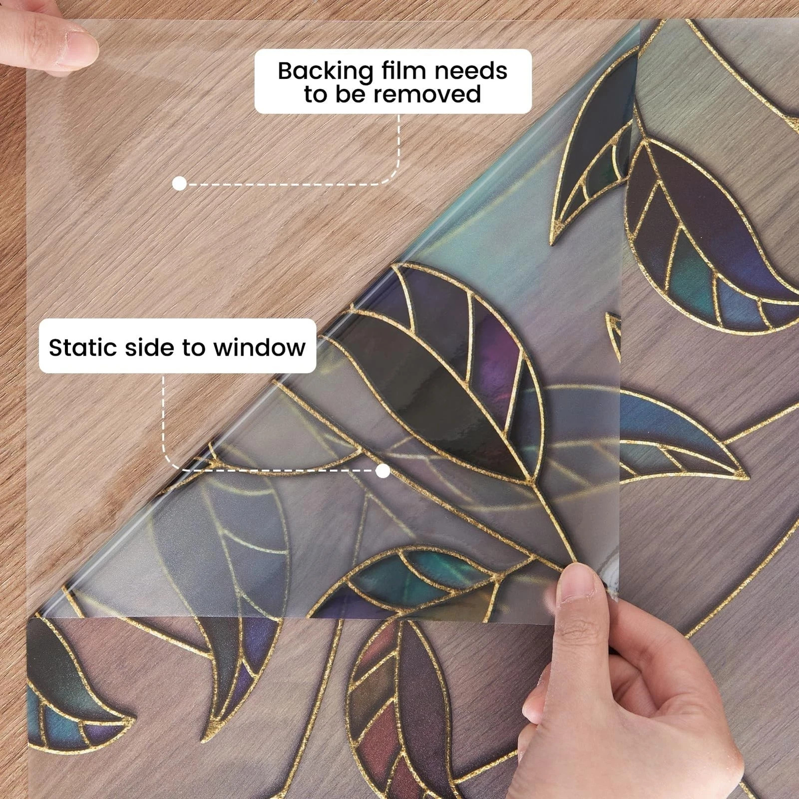 DKTIE Static Cling Decorative Window Film Vinyl Non Adhesive Privacy Film wit…