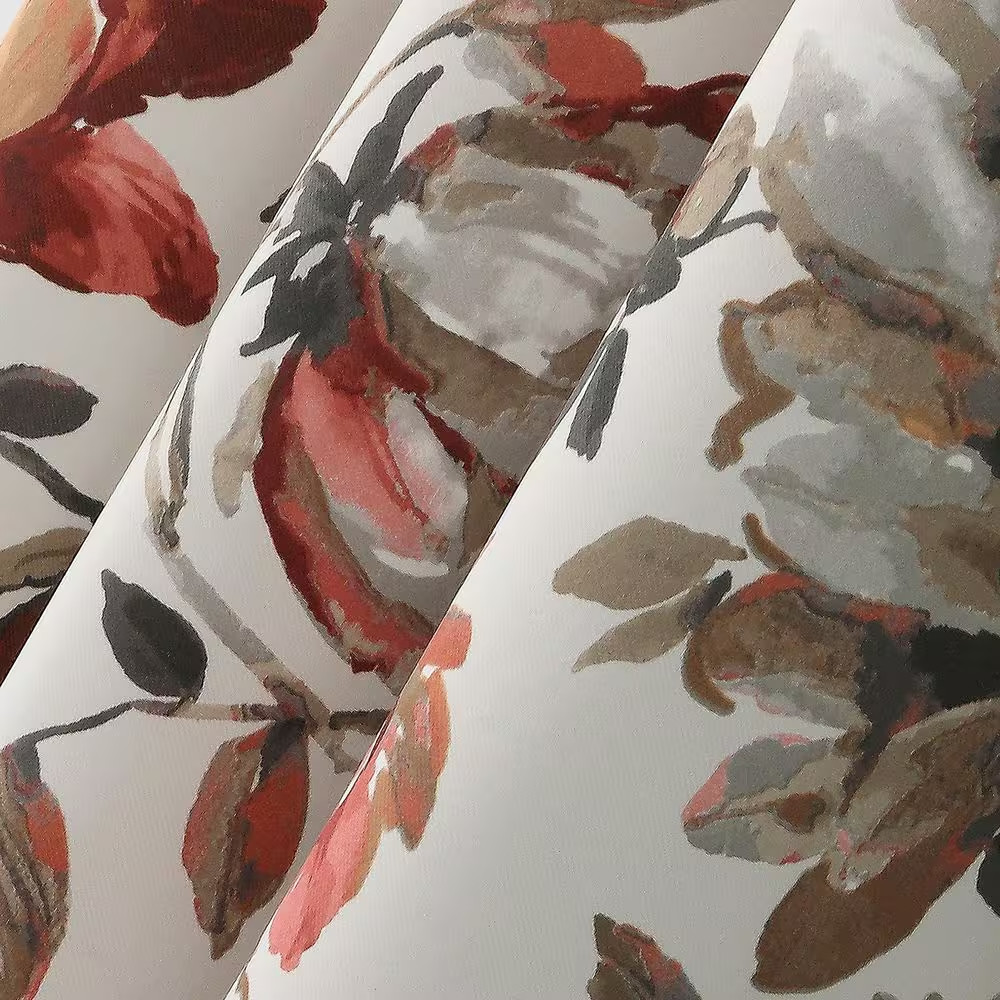 Irma Vintage Floral Stone 63 In. L X 40 In. W Blackout Grommet Curtain Panel