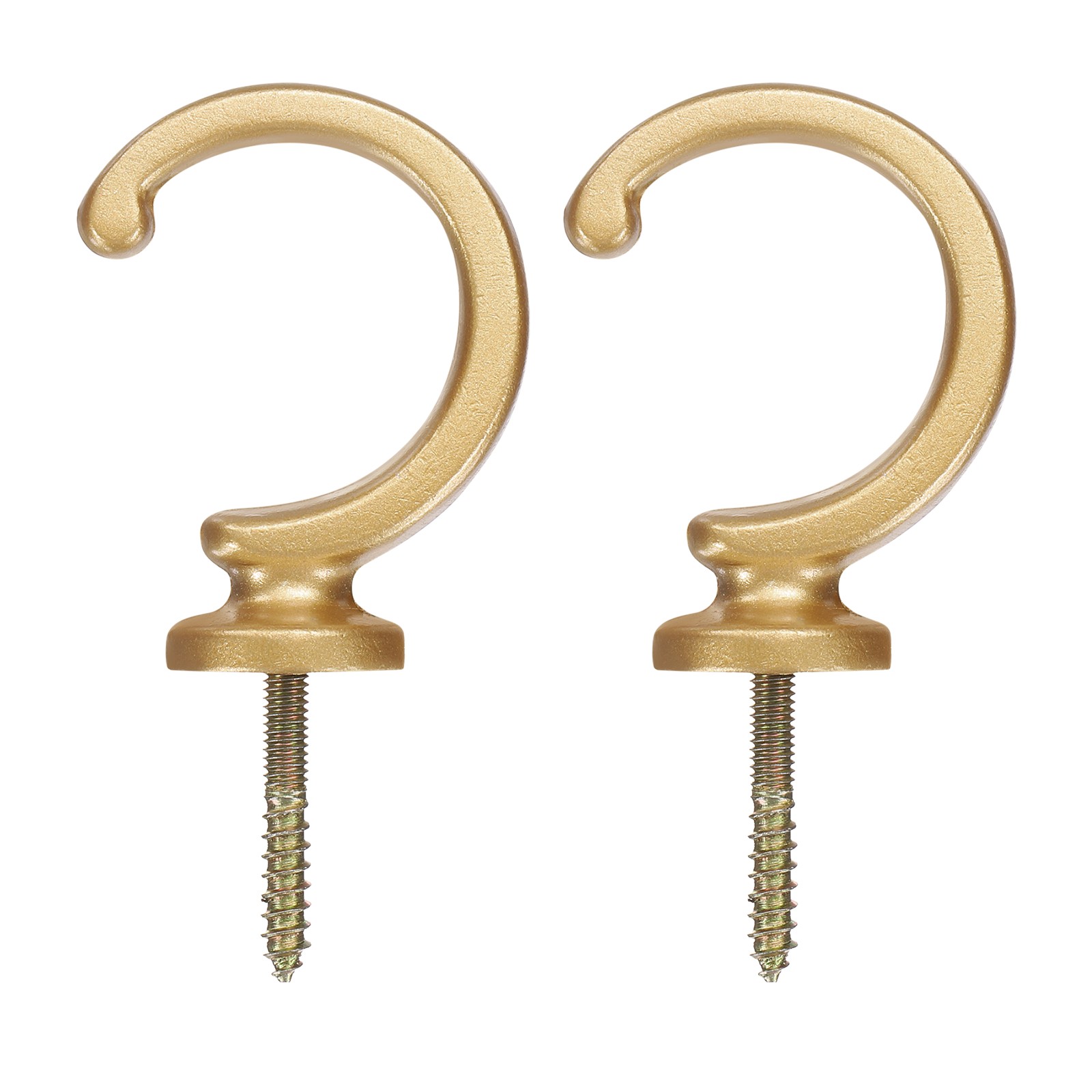 2Pcs Curtain Holdbacks Wall Mounted Zinc Alloy Drapery Tiebacks Hooks Golden