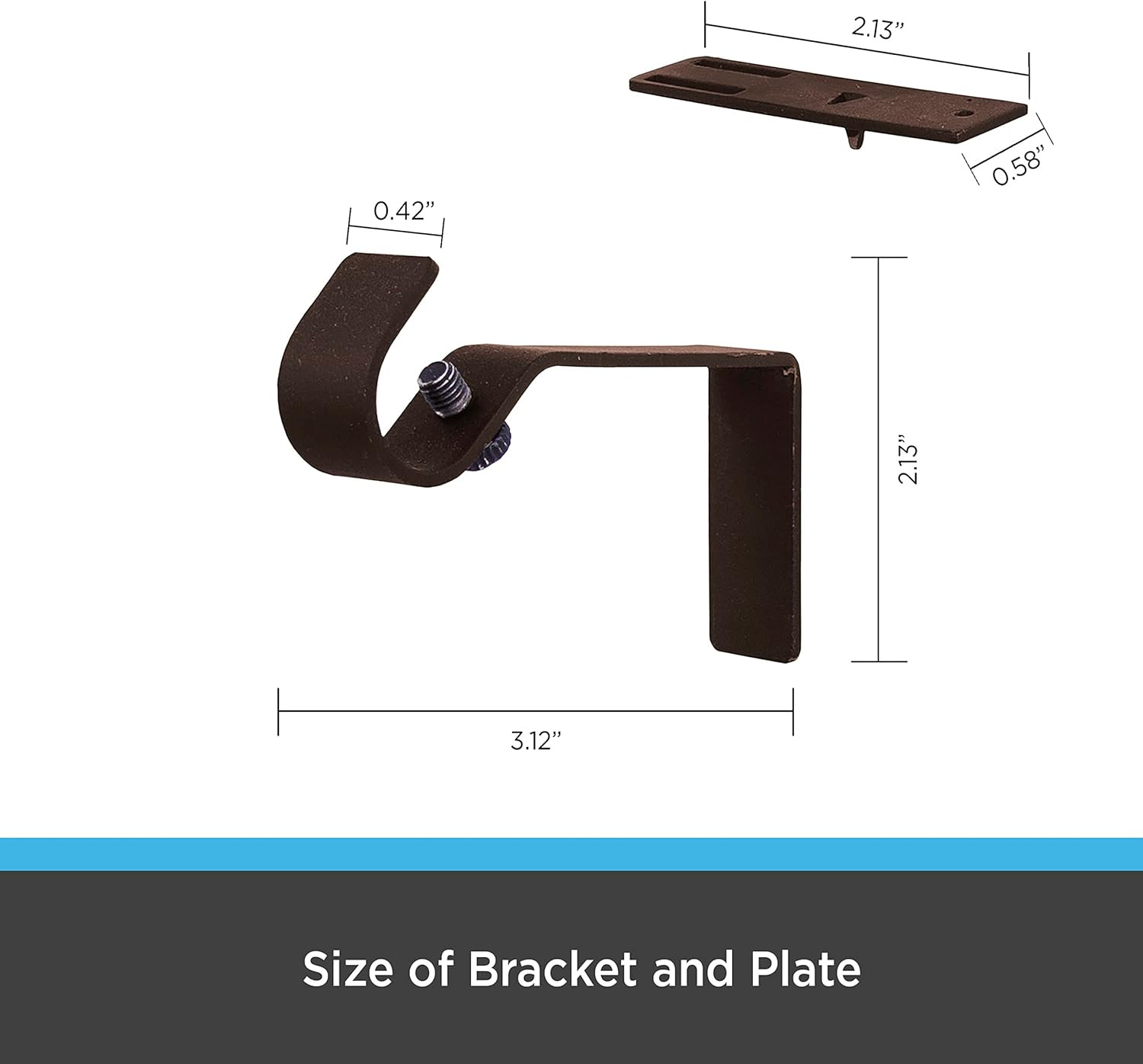 – Fast Fit Curtain Rod Brackets, No-Drill, No-Measure Installation, Durable Meta