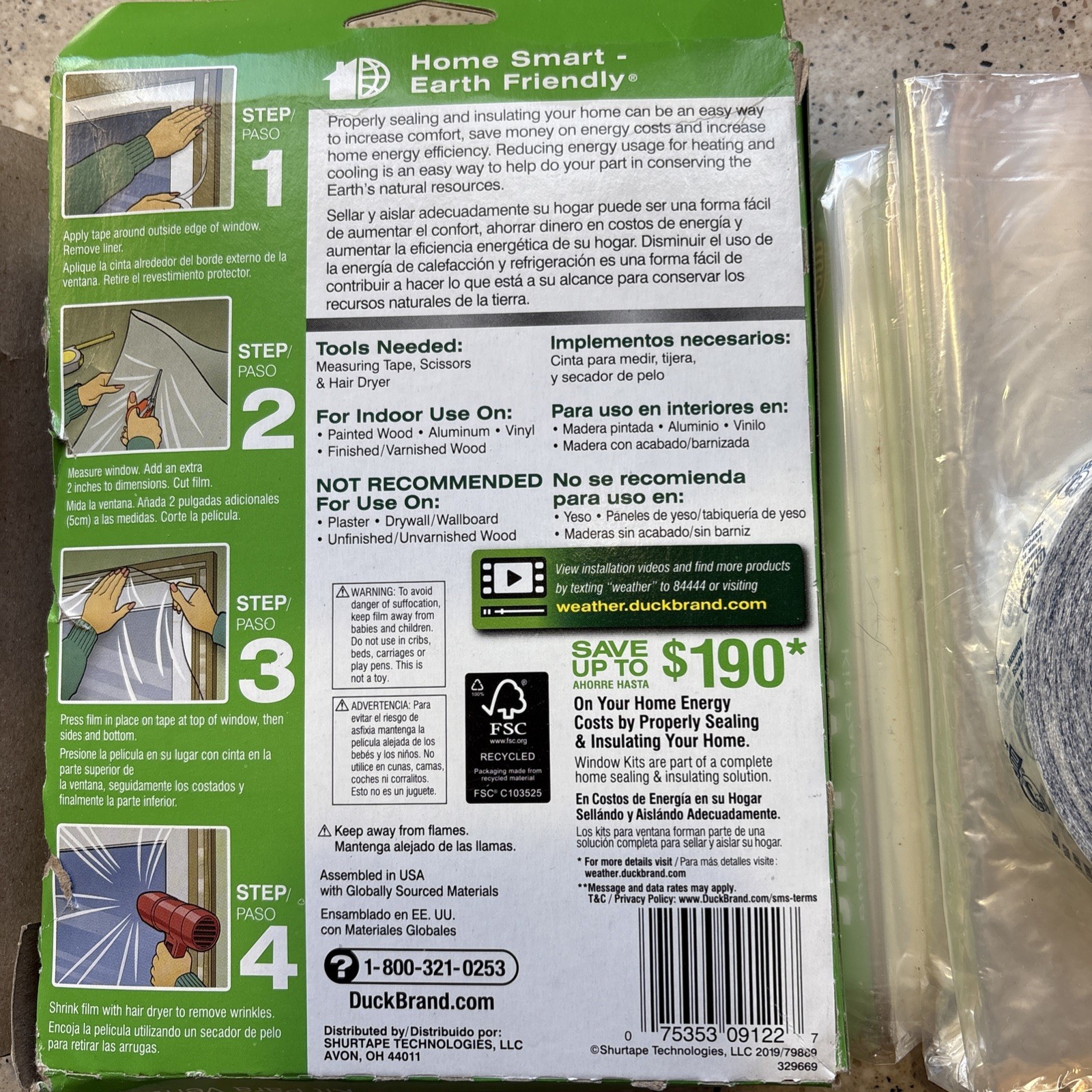 Duck Brand Window Insulation Kit – Winter Seal Kit Fits up to 10 Windows –