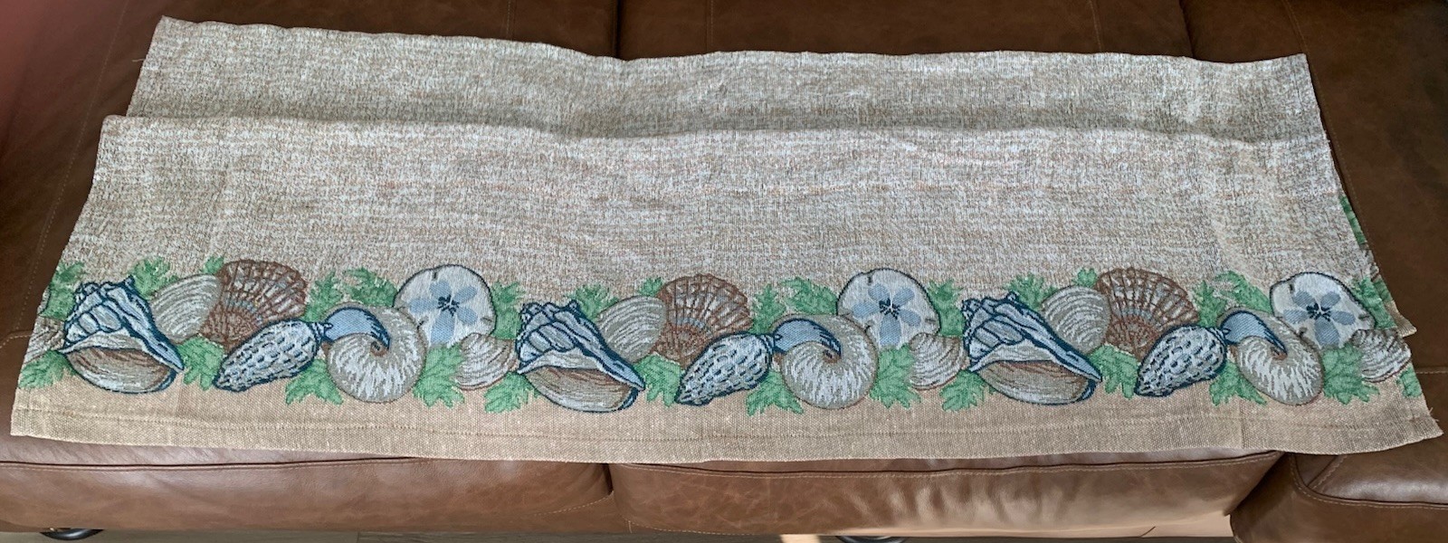 Pair Of Beautiful Coastal Shell Nautical Pair Of Window Valances 50×14.5