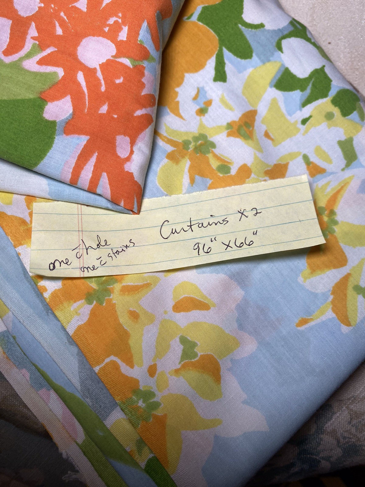 2 Flower Power Cotton Sheets Made Into Rod Pocket Curtain Panels TWO 96x66x2=132