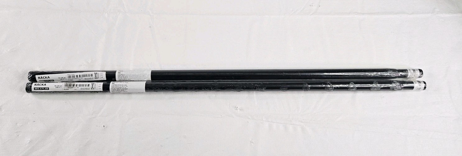 Ikea Racka Curtain Rod Black 28-47″ 002-171-15 Extendable Factory Sealed Lot 2