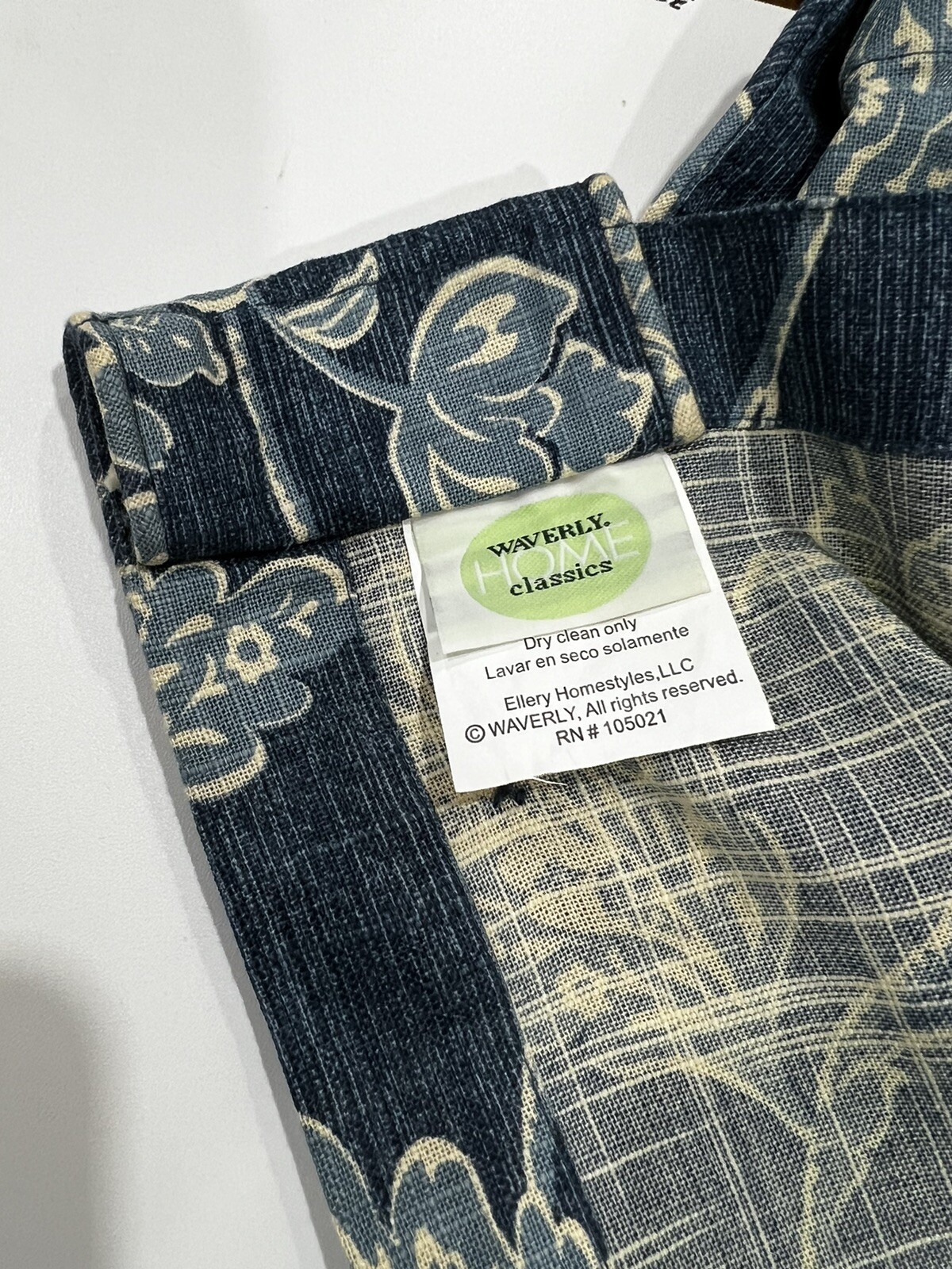 Waverly Home Classics Blue Indigo Indian Print Euc 84 X 42 Cotton Two Panels