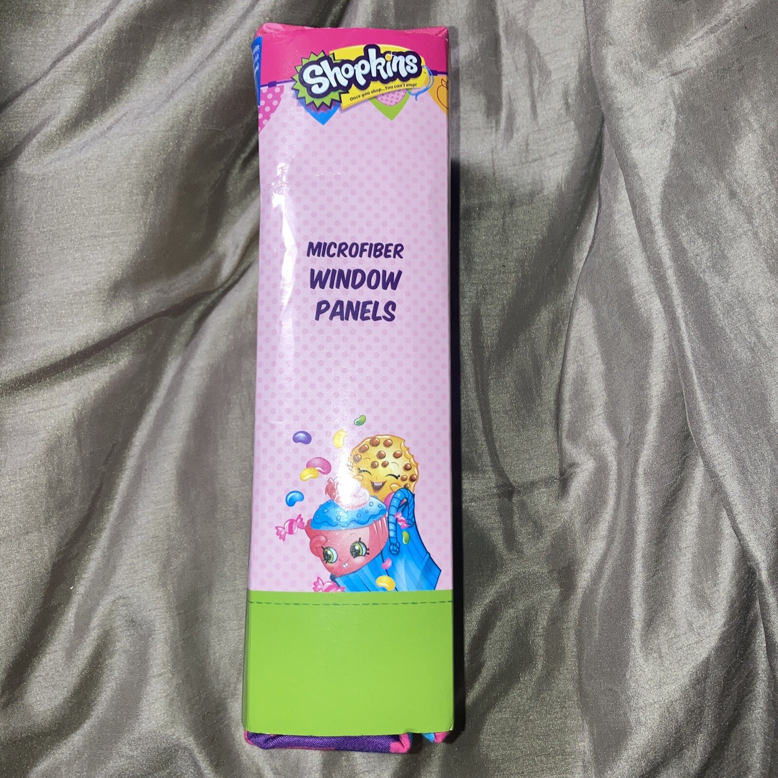 Shopkins Microfiber Window Panels Curtains Pennant Flag Design 82×63 Pink NOS