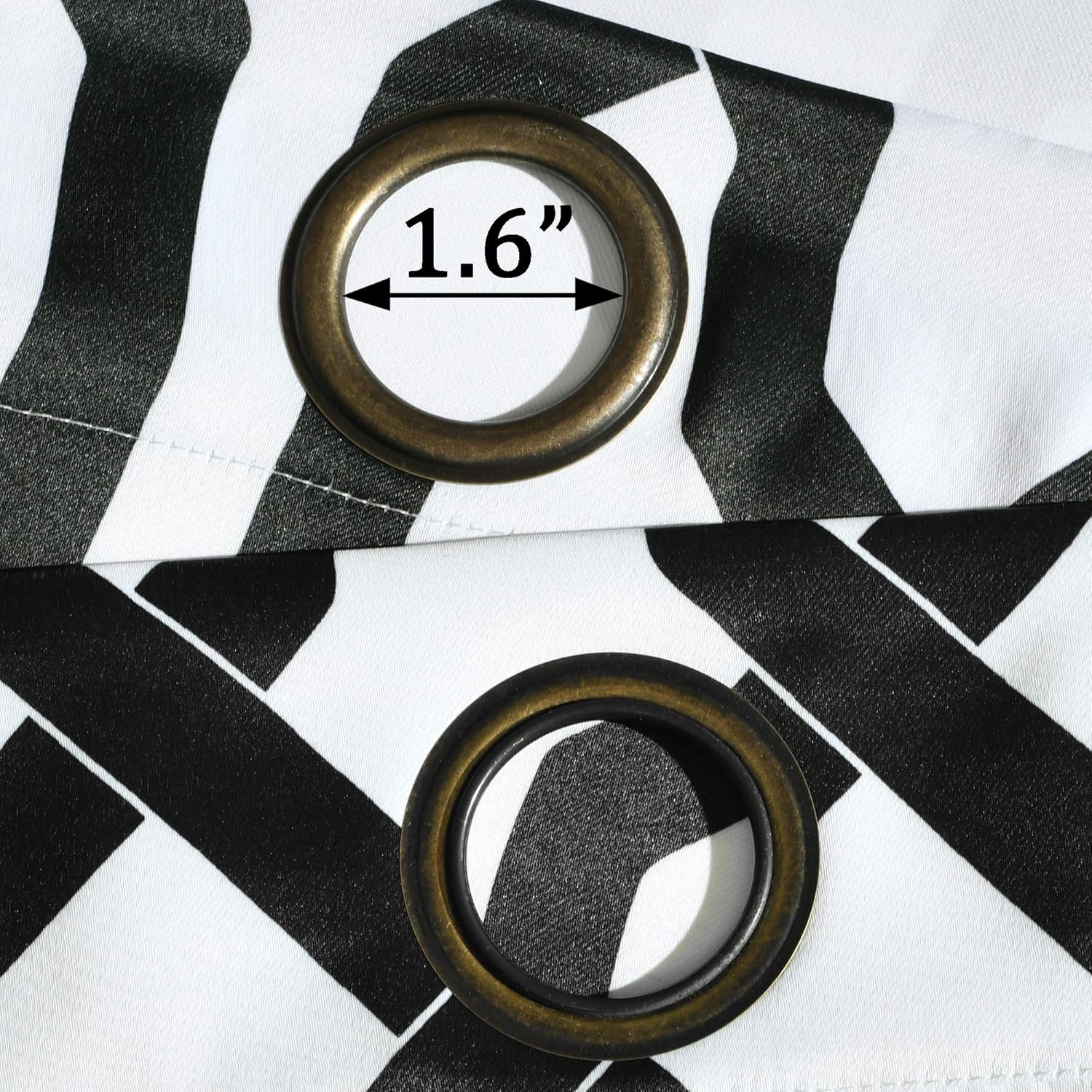 Edward Trellis Light Filtering Curtains, Black & White, 52×95″ Pair
