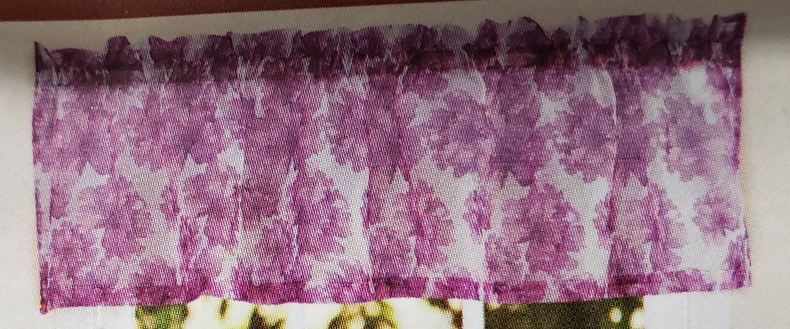 3pc Curtains Set: 2 Tiers (28″)& Valance (56″x14″) PURPLE FLOWERS, Nant