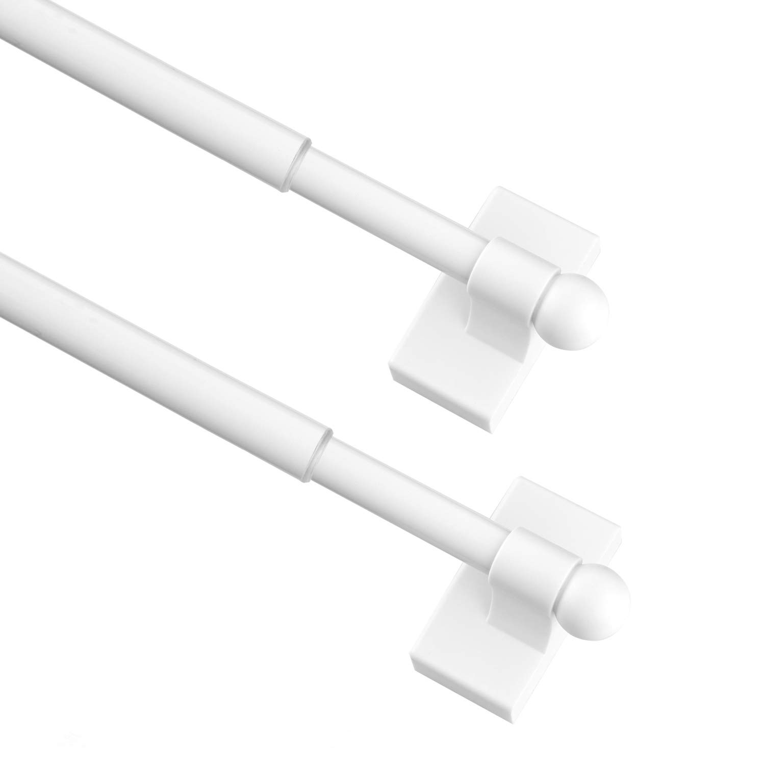 2PACK Magnetic Curtain Rod Adjustable 9 16 Inch No Drill For Metal Doors White