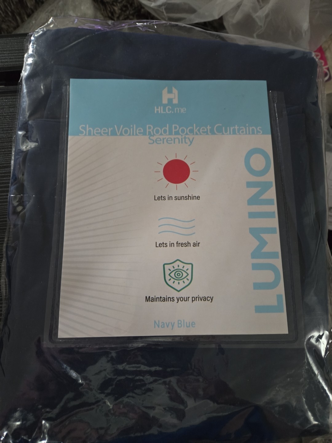 Lumino Polyester Sheer Voile Panels- Set of 2 – HLC.me – Blue – 54×54
