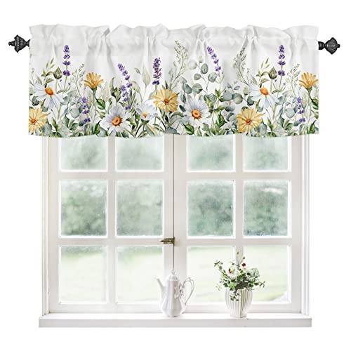Kitchen Curtain Valance, Lavender Daisy 54″W x 18″L (Pack of 1) Flowersyku1622