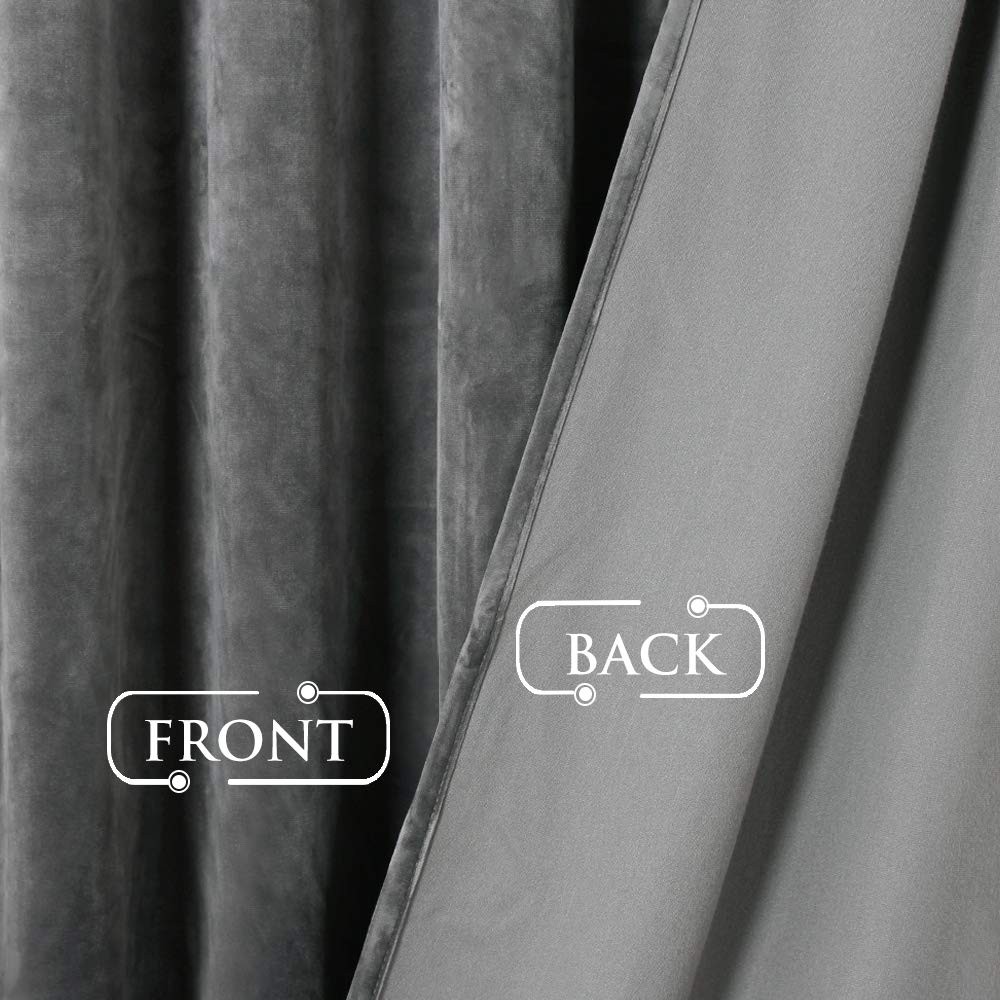 Stangh Privacy Room Divider Curtains – Grey Velvet Drapes Extra Long High