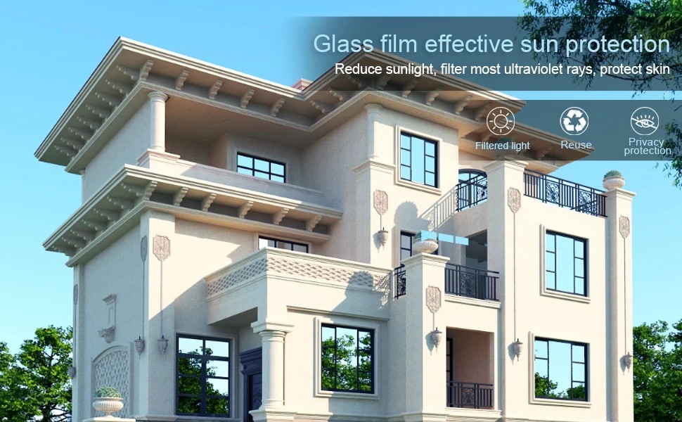 One Way Mirror Tint Window Film Privacy Protect UV Reflective Sun Block For Home