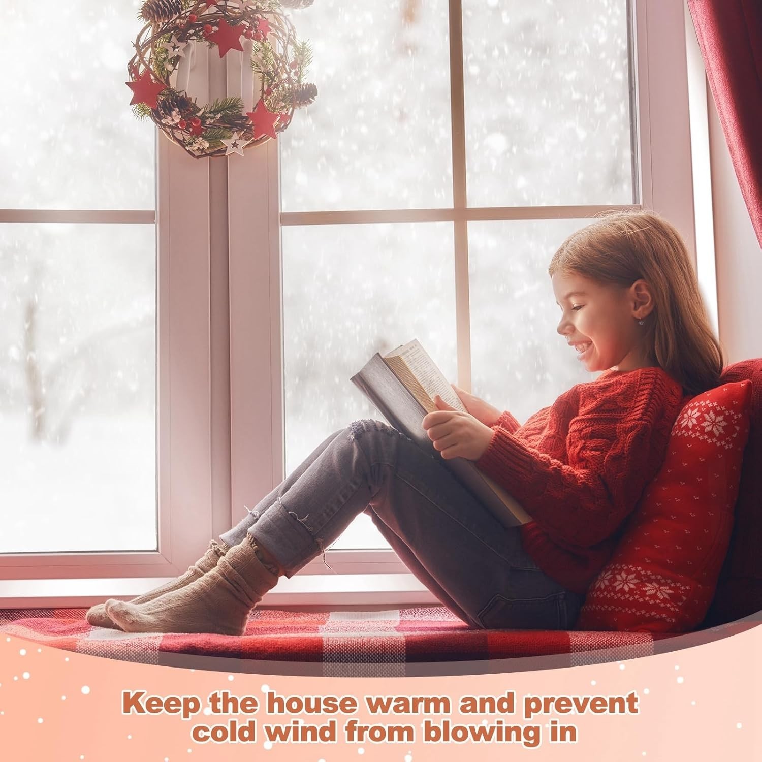 87×20 ft Reusable Window Insulation Kit: Thermal Waterproof Film for Winter