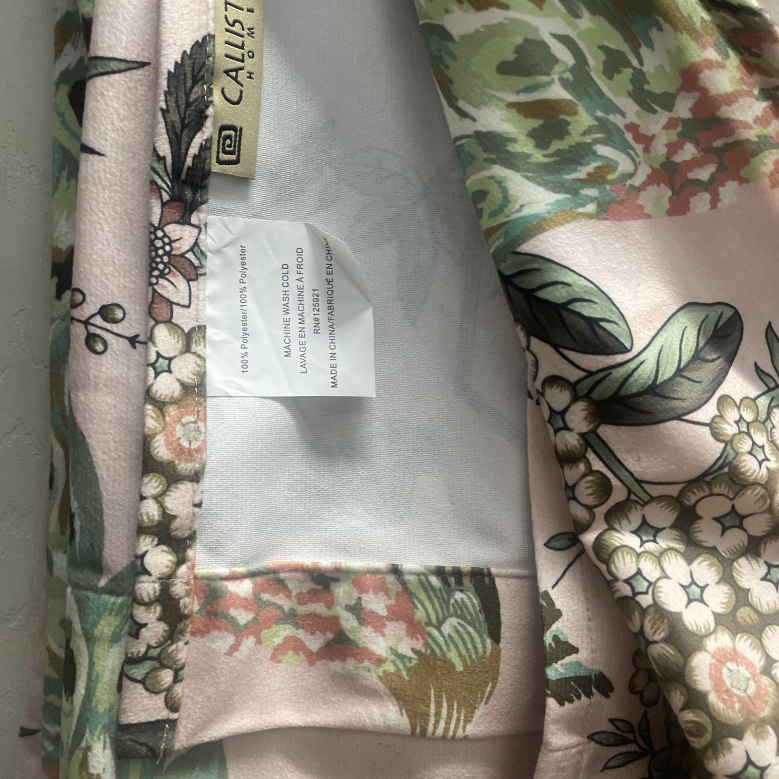 Callisto Home Peacock Bird Floral Curtains 2pc Window Panels Drapes New 38 x 84”
