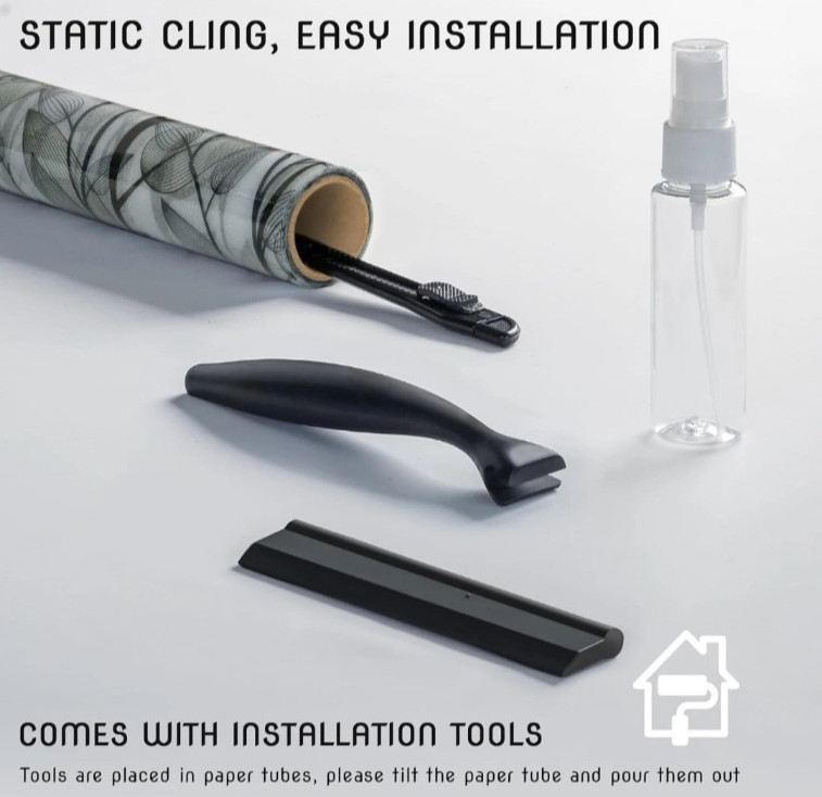 DKTIE Window Film Privacy with Installation Tools 17.7 x 78.7 Dark Green
